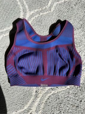 Nike Plum and Royal Blue Seamless Support Sports Bra